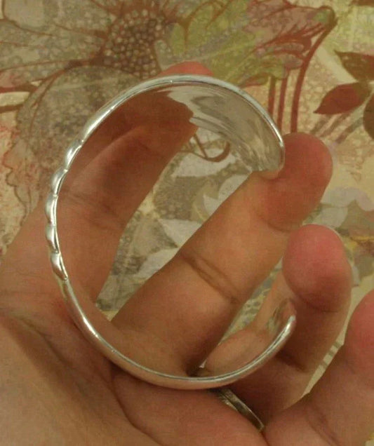 Designer 950 Silver Vintage Alicia Mexico Cuff Swirl Bracelet