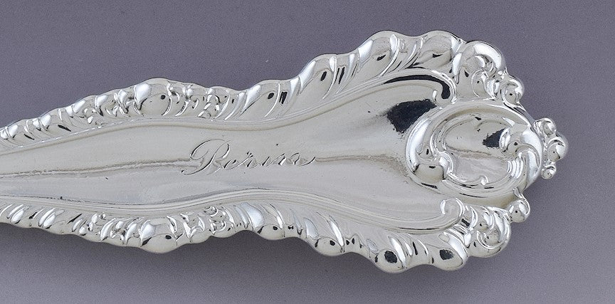 Fine set 4 Dominick & Haff Sterling Silver Mazarin Serving / Table Spoons