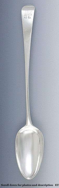 Antique 1809 Georgian English Sterling Silver Serving Platter Stuffing Spoon