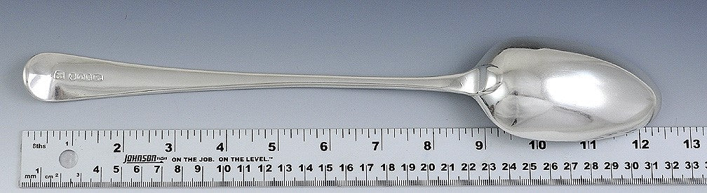 Antique 1809 Georgian English Sterling Silver Serving Platter Stuffing Spoon