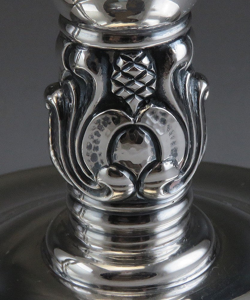 2 Vintage International Royal Danish Sterling Silver Candlesticks S Mono 9 1/2"
