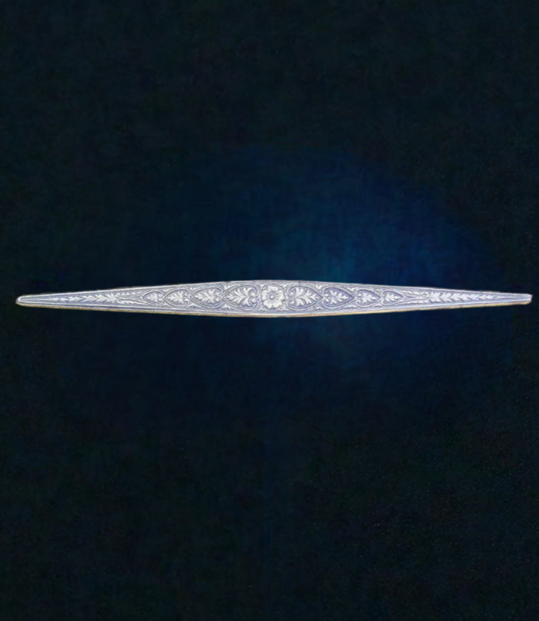 Lovely American Antique 14k Yellow Gold Tapered Bar Pin Blue Enamel