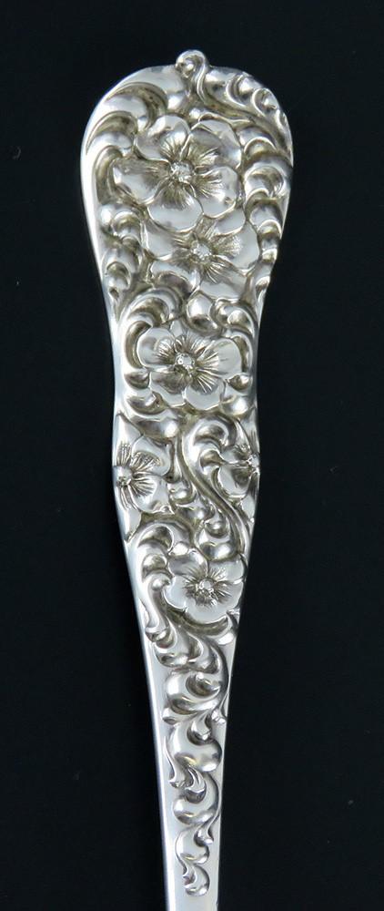 Antique Sterling Silver Dominick Haff Rococo 1888 Floral Serving Spoon 8 3/4"