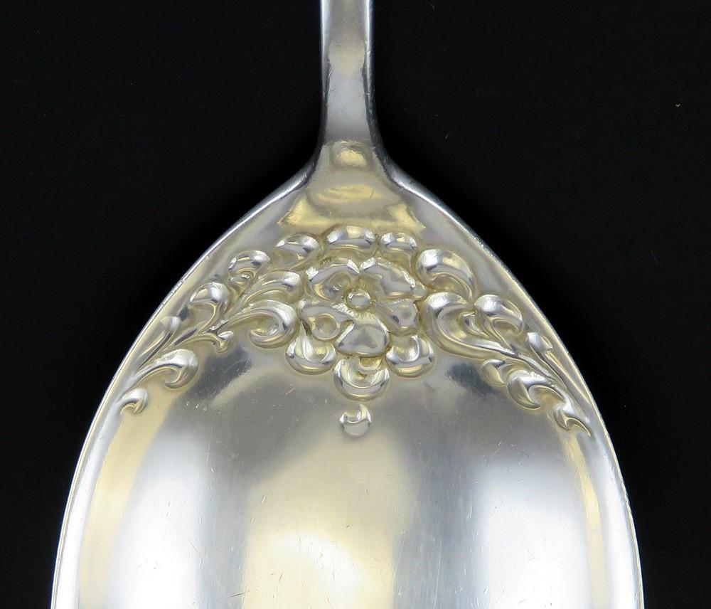 Antique Sterling Silver Dominick Haff Rococo 1888 Floral Serving Spoon 8 3/4"