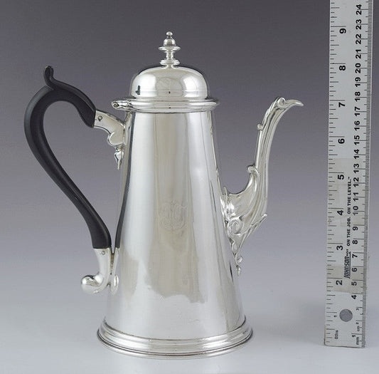 1731 Fine Antique English Georgian Sterling Silver Lighthouse Coffee Pot