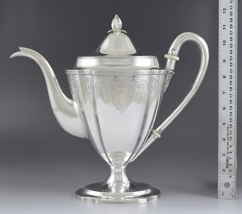 1799 Huge English Georgian Peter Ann & William Bateman Sterling Silver Teapot