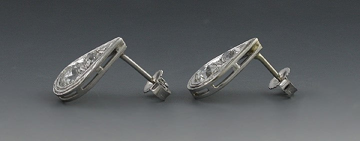 Elegant 14k White Gold Diamond Earrings ~1 Carat TW