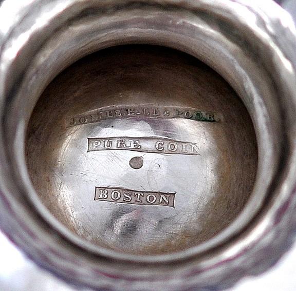 Antique c1850 Jones Ball Poor Boston American Coin Silver Coffee Tea Set