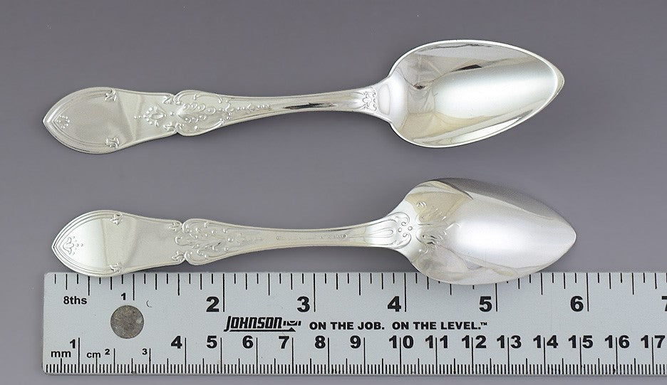 c1850 Great set 12 American Coin Silver Dew Drop Teaspoons by John H. Tyler & Co
