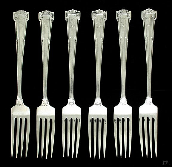 6 Wallace Dauphine Pattern Sterling Silver Forks