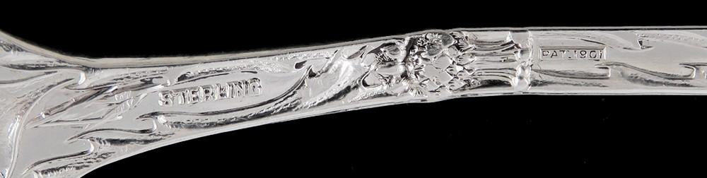 Antique Blackinton Thistle 1901 Sterling Silver Long Serving Fork NO MONO 8 1/4"