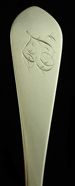 Pair 18th Century American Coin Silver Serving Spoons