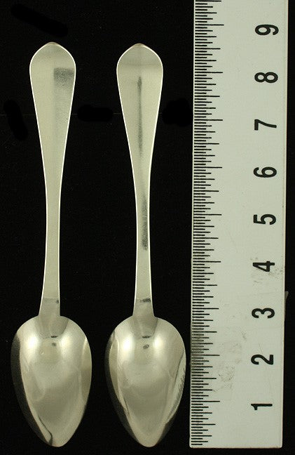 Pair 18th Century American Coin Silver Serving Spoons