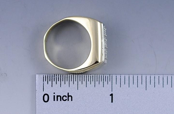 Brilliant 14K White and Yellow Gold 3 Stone Diamond Ring Size 7