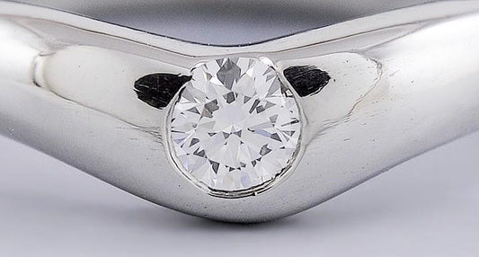 Designer Tiffany & Co Platinum Diamond Peretti Curved Band Ring