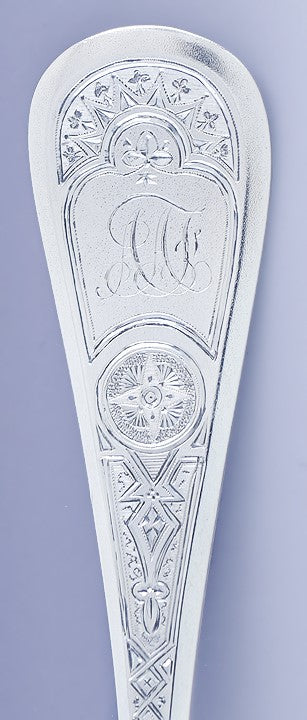 Antique 1800s Rare Tiffany & Co 13pc Sterling Silver Ice Cream Server 12 Spoons