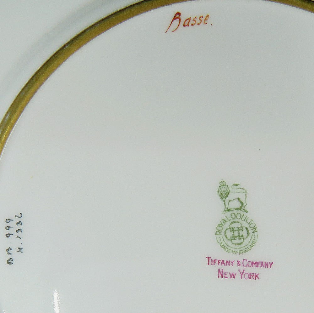 Antique Royal Doulton Tiffany Porcelain Handpainted Bass Fish Cabinet Plate