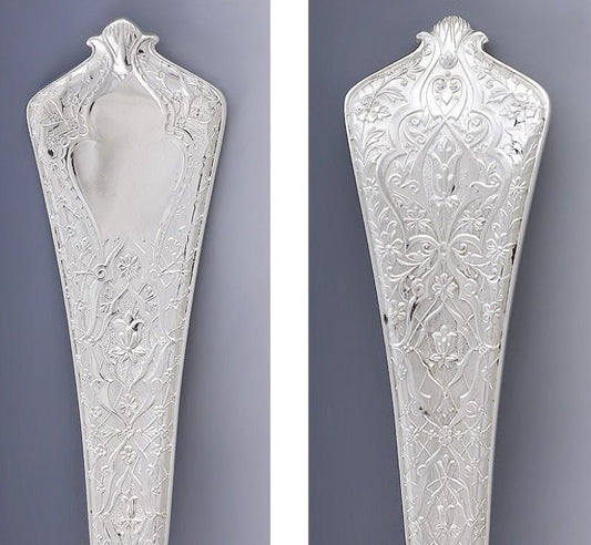 Vintage Tiffany Persian 1872 Sterling Silver Fish Fork Slice Knife Serving Set