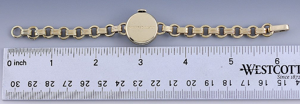 Tiffany 14k Gold Lady's Watch c1949 W/Original Bill Of Sale Cresarrow Case