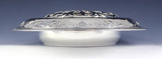 Antique 1915 Tiffany Sterling Silver Centerpiece Bowl Planter Flower Frog 13.25"