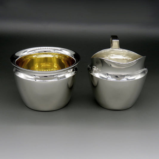 Tiffany & Co Art Moderne/Deco Sterling Silver Creamer Sugar Bowl NO MONO