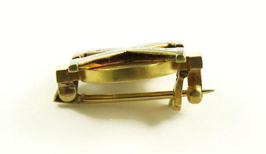 Rare Antique 14k Gold Tiffany Co Red Blue Enamel Chi Phi Fraternity Pin