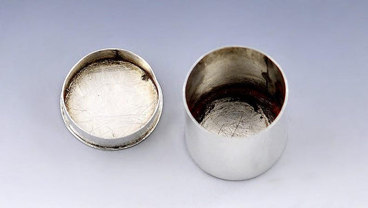 Rare c1750s Colonial American Coin Silver Counter Box Or Button Box