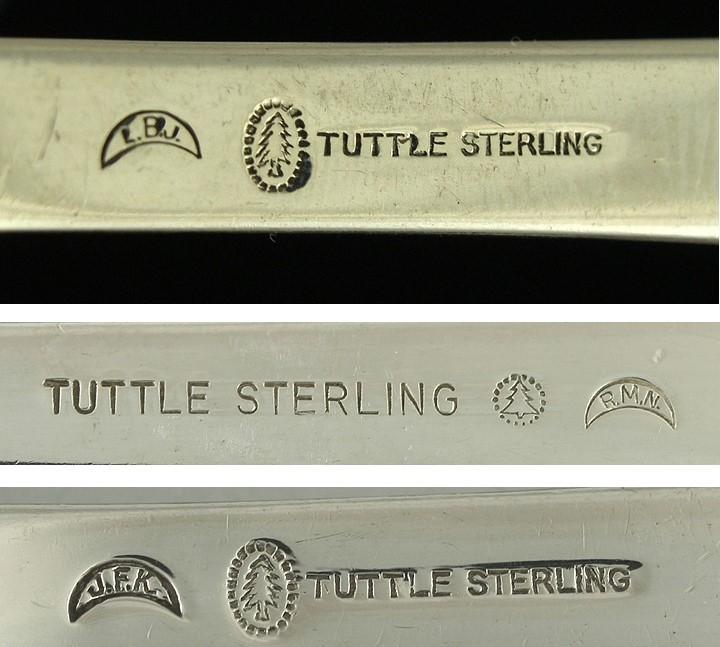 6 Quality 1960s Tuttle Sterling Silver Feather Edge Forks