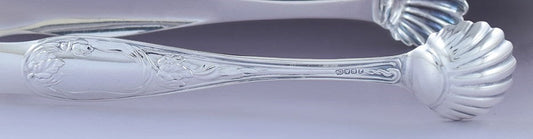 Antique c1850-1865 Great Pair American Coin Silver Olive Sugar Tongs