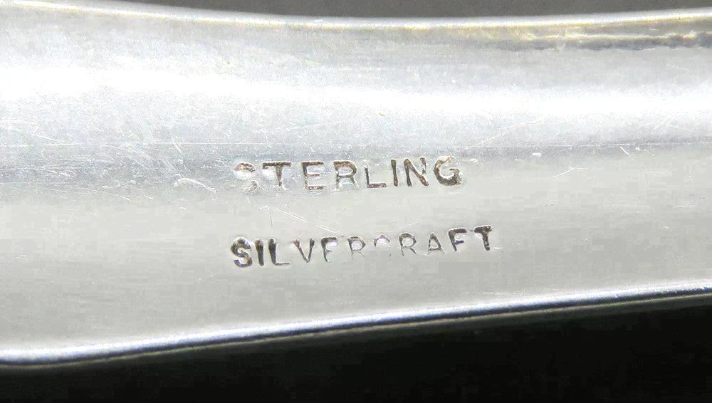 Vintage Silvercraft Sterling Silver Cherub Angel Heart Ice Tongs