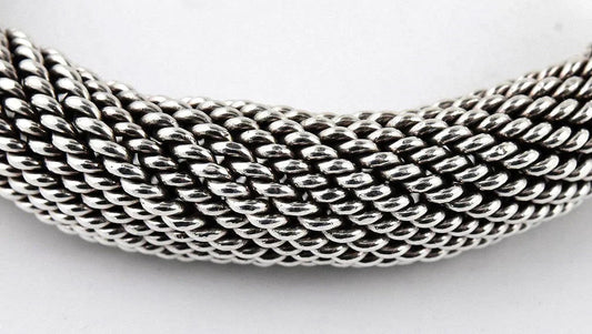 Very Attractive .925 Sterling Silver Slip-on Cuff Bracelet 6 3/4 Inches