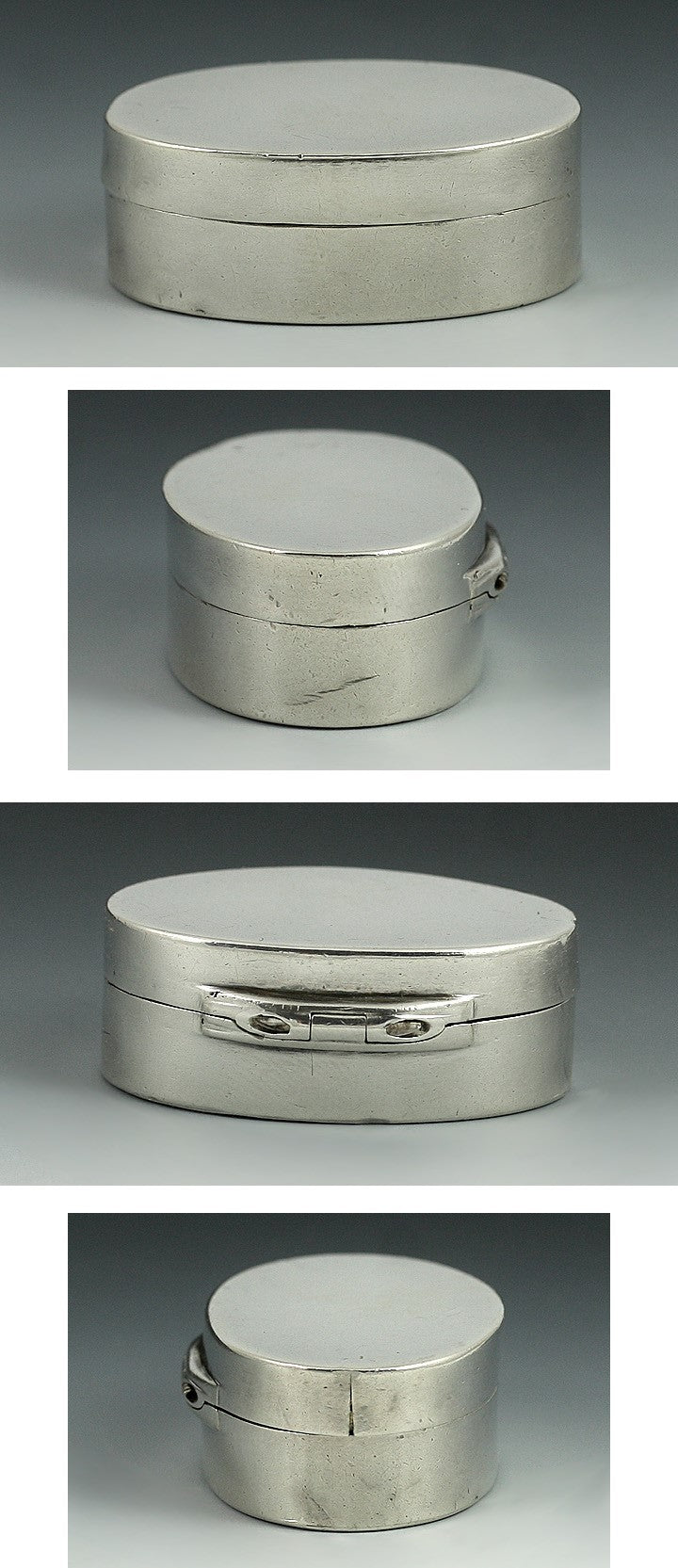 18th Century English Georgian Sterling Silver Oval Vinaigrette Scent Box 1798