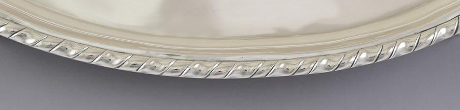 Rare Antique 1700s European Silver Oval Serving Claw Foot Tray 9.5 X 12.75