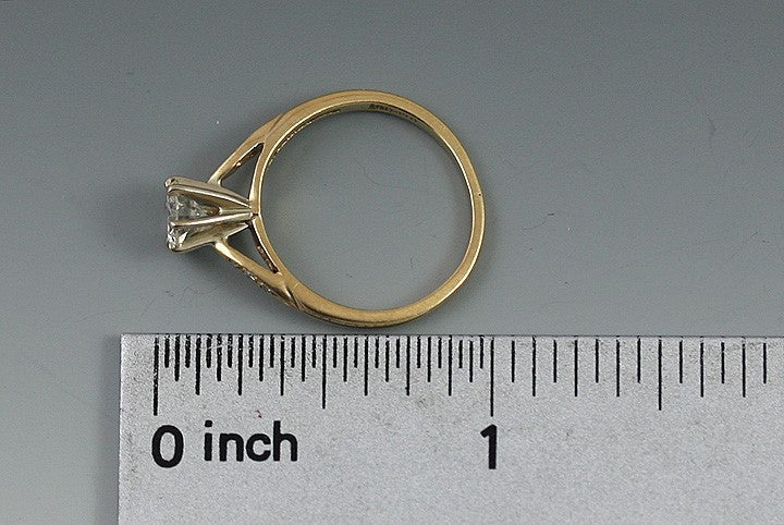 Brilliant Diamond Solitaire & 14K Yellow Gold Ring Size 5.5