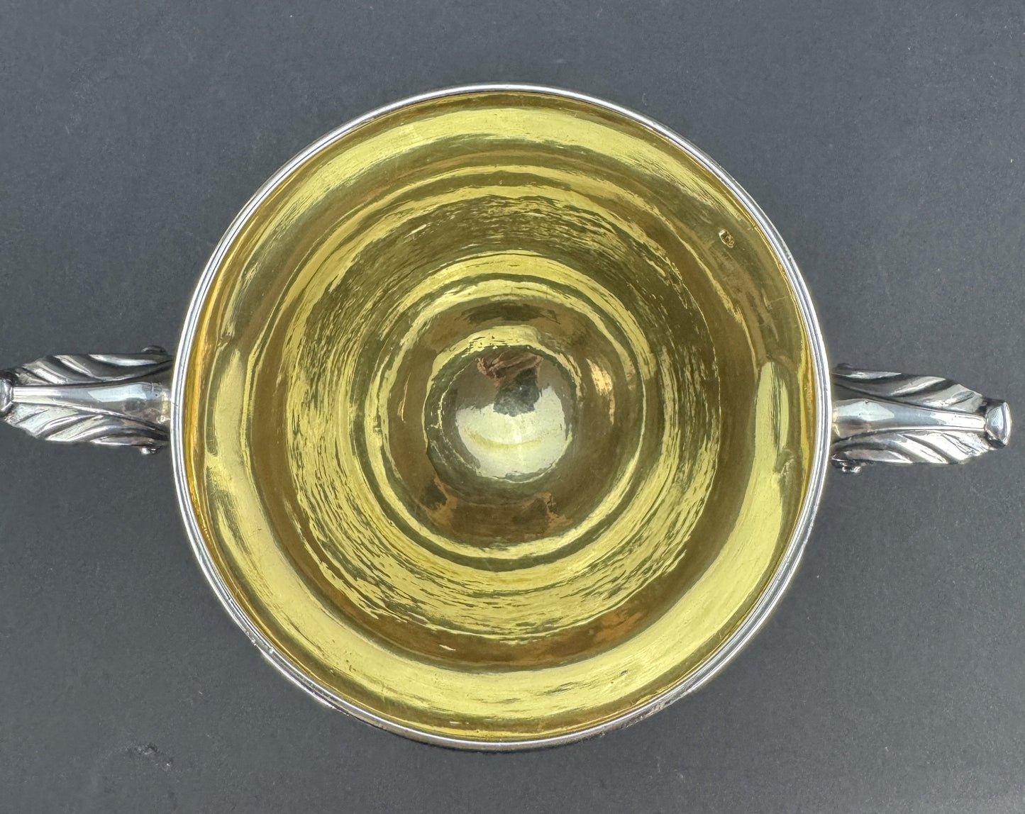 Impressive c1740-1780 Irish Sterling Silver Double Handle Loving Cup Trophy