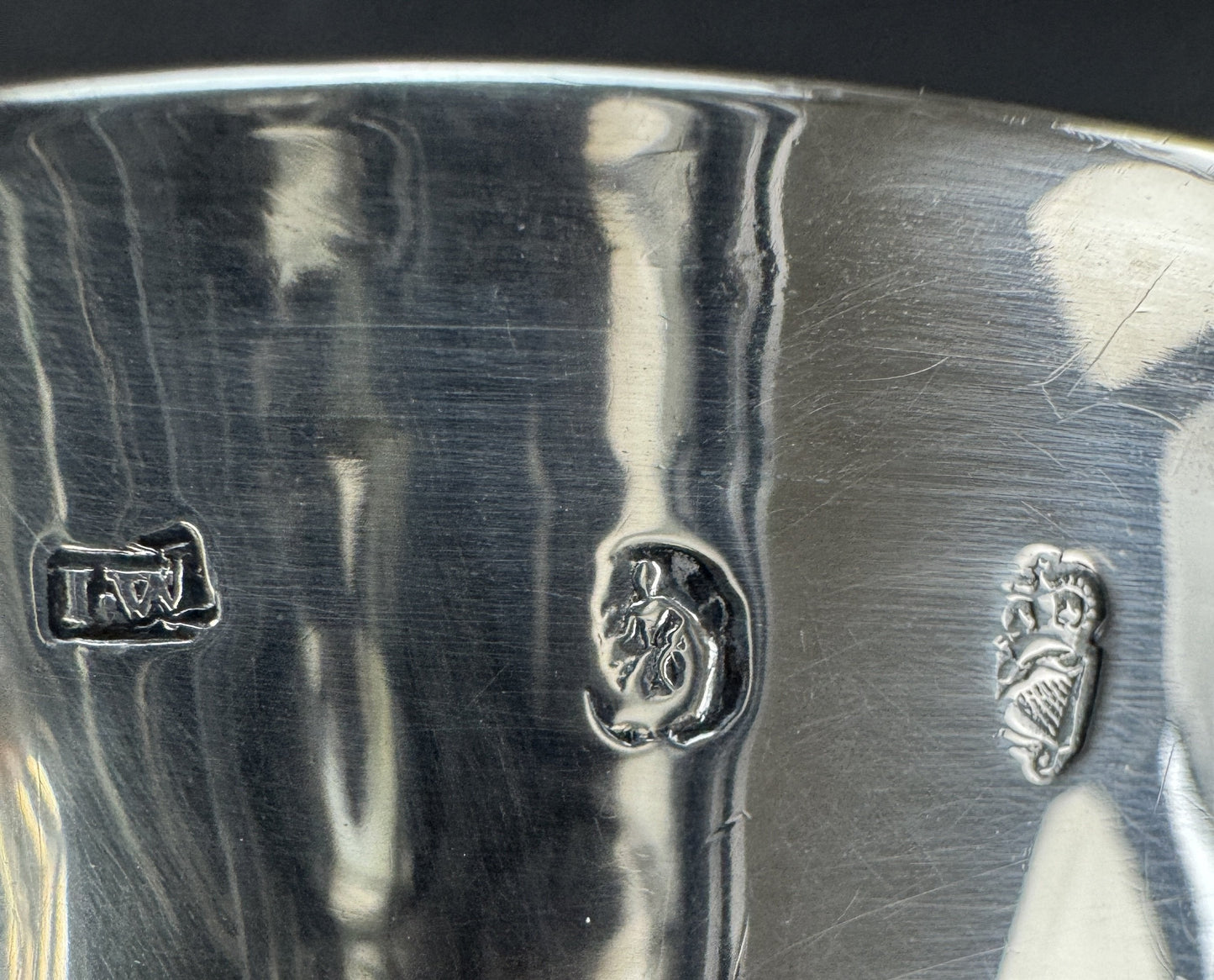 Impressive c1740-1780 Irish Sterling Silver Double Handle Loving Cup Trophy