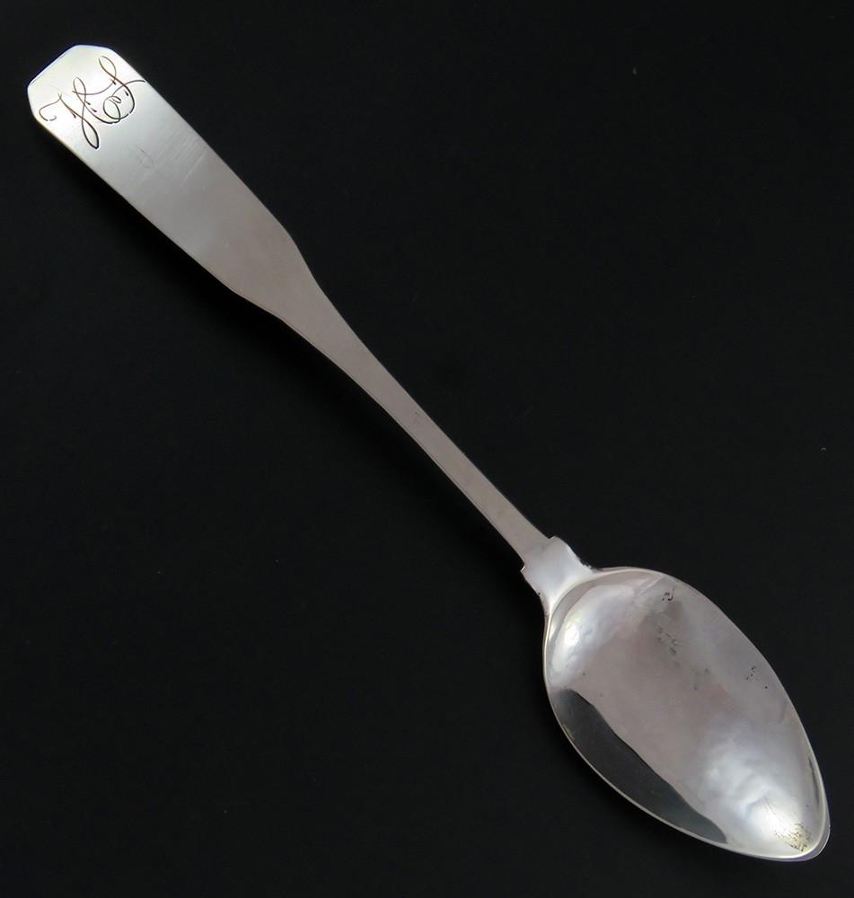 Antique c1805 American Boston MA Coin Silver Coffin End Coffee Tea Spoon