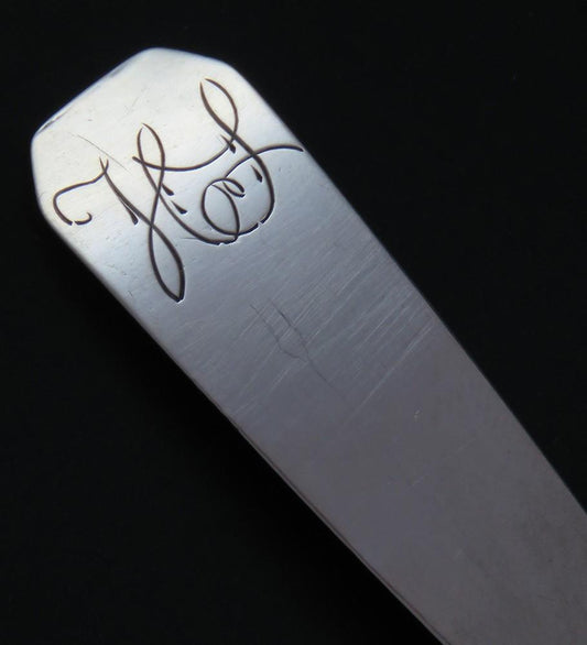 Antique c1805 American Boston MA Coin Silver Coffin End Coffee Tea Spoon