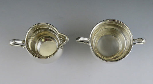 Sterling Silver Revere Silversmiths Danish/Jensen Blossom Creamer Sugar Bowl