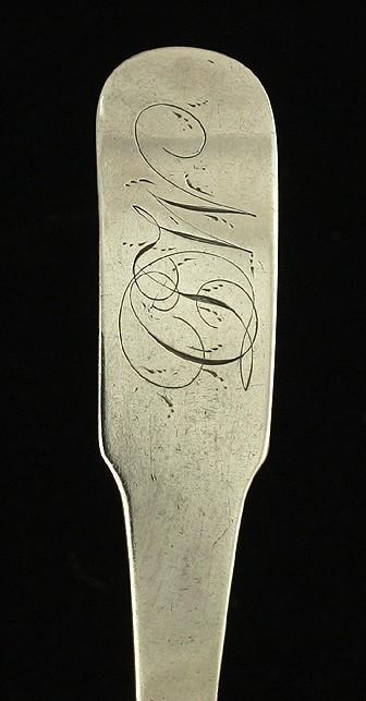 Pair American Coin Silver c1810 Serving Spoons