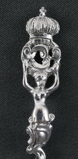 2 Old Antique c1900 Dutch Silver Decoratively Cast Apostle Style Spoons