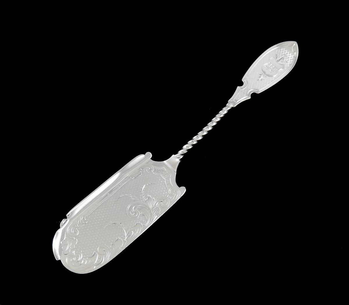 Antique 19th Century Victorian American Coin Silver Fish or Pastry Server