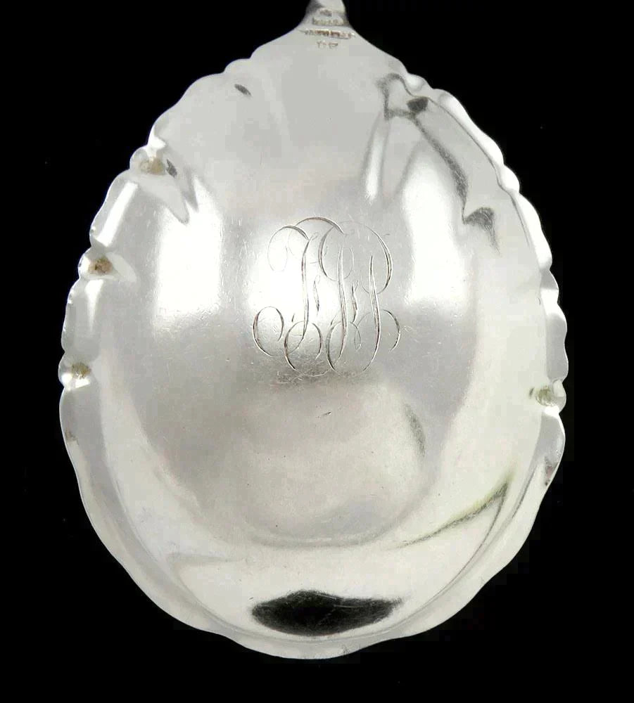 Antique c1890 Sterling Silver Whiting Square Twist Large Serving Spoon 8 3/4"