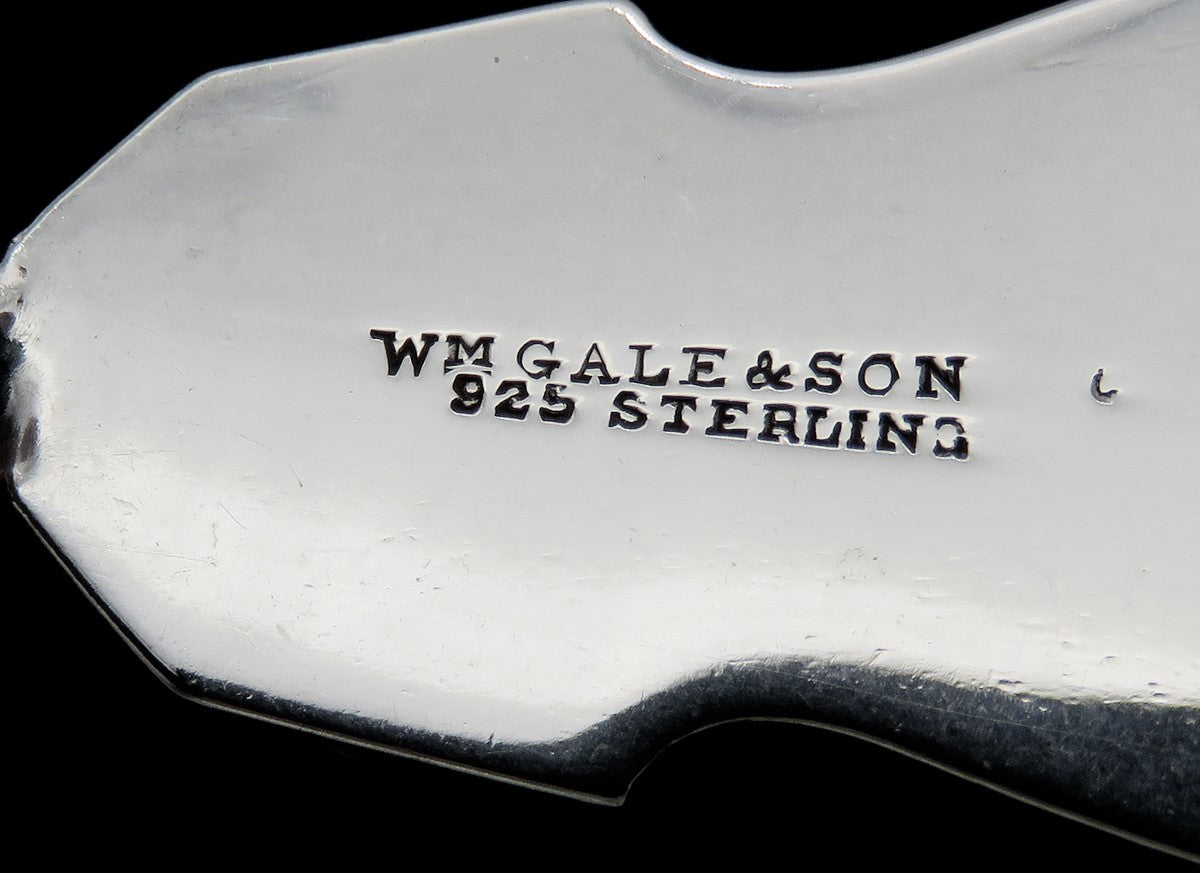 12 Antique Victorian c1865 Wm Gale & Son Sterling Silver Twist Spoons 6 1/4"