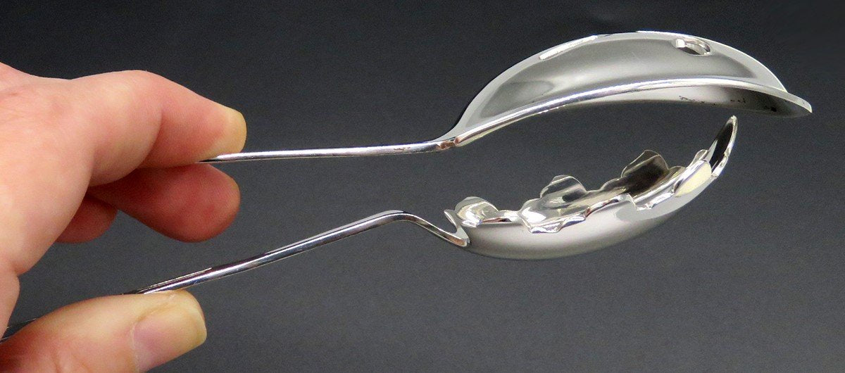c1920s Sterling Silver Wallace Putnam Pierced Arms Serving Tongs NO MONO