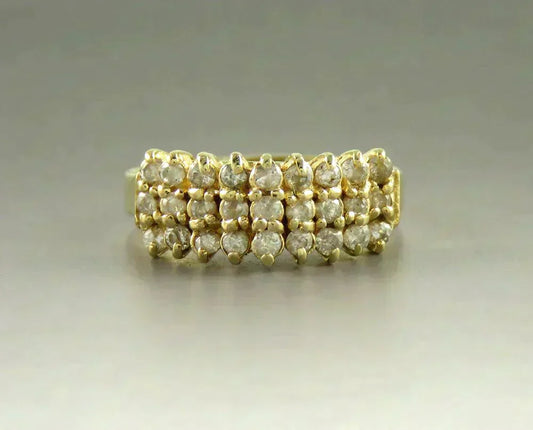 Lovely 14K Yellow Gold 1/2 Carat Diamond Gemstone Ring Size 5.75