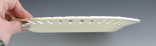 Lovely c1770-1800 English Creamware Hand Painted Reticulated Plate