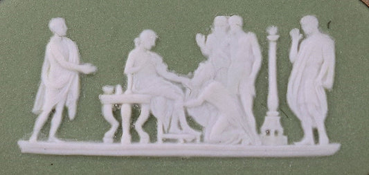 1961 Vintage Gold Filled and Green Wedgwood Jasperware Pin Made in England