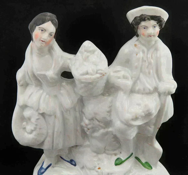 Antique c1860 English Staffordshire Porcelain Man & Woman Figurine