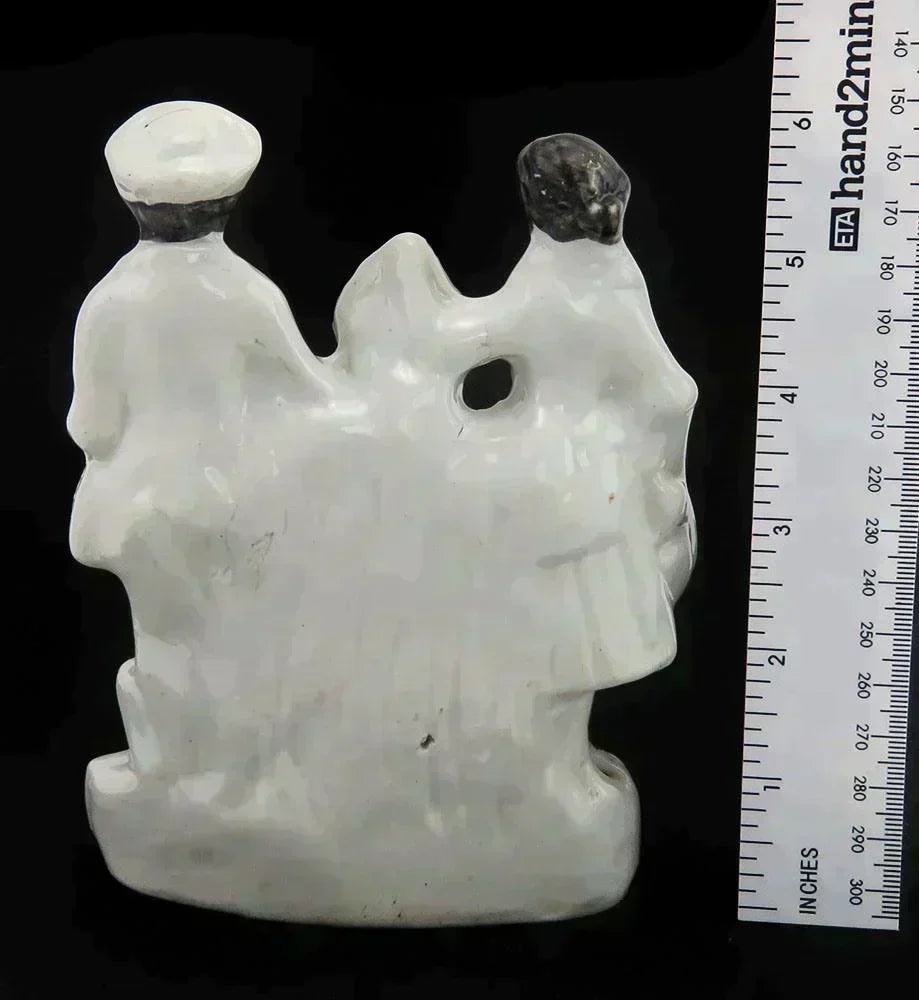 Antique c1860 English Staffordshire Porcelain Man & Woman Figurine